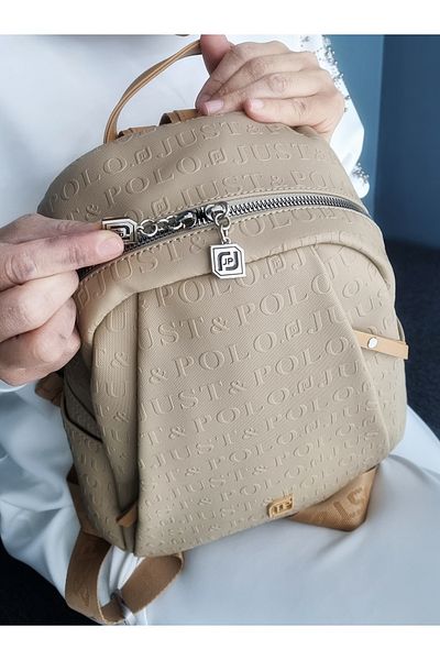 çantamgelsin Just Polo Women's 9 Compartment Embossed Printed Backpack