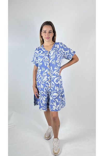 bomull textıle Jacquard Short Sleeve Muslin Dress