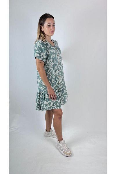 bomull textıle Jacquard Short Sleeve Muslin Dress