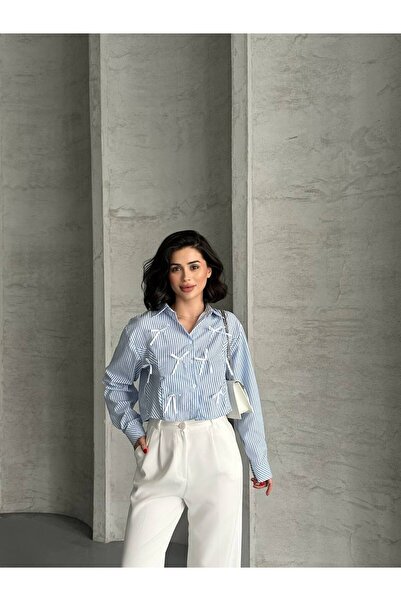 Bella Breeze Cămașă de vară pentru femei, cu dungi, din terikoton