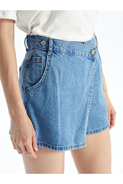 LC Waikiki Blugi LCW Femei - Fusta pantaloni scurti drepte, cu croiala standard