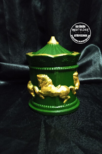 herteldenhobies Atlı Karınca Carousel Dekoratif Obje Biblo Takı Kutusu Boş Kutu