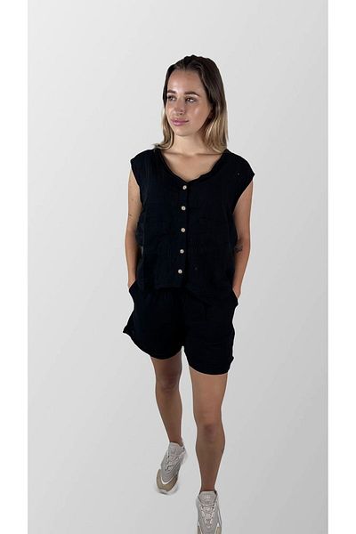 bomull textıle Muslin Shorts Vest Set