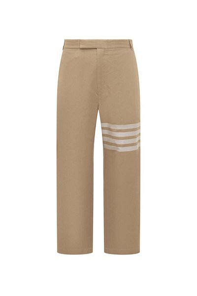 THOM BROWNE Thom Browne Cotton Trousers With 4-Bar Pattern