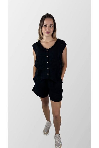 bomull textıle Muslin Shorts Vest Set