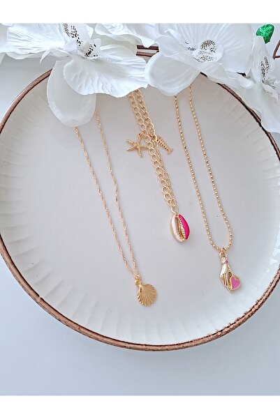 İPAR AKSESUAR 3-Piece Gold Chain ​​Necklace