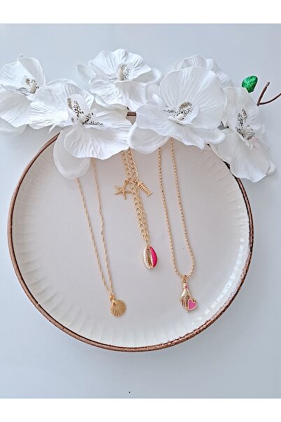 İPAR AKSESUAR 3-Piece Gold Chain ​​Necklace