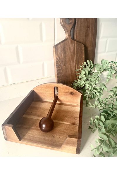 magical dreams Natural Wooden Square Napkin Holder – Stylish Wooden Napkin Box for Kitchen & Tableware Presentation