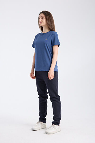 DK DOKUMACI Γυναικείο μπλουζάκι με κανονική εφαρμογή και μισό μανίκι Indigo