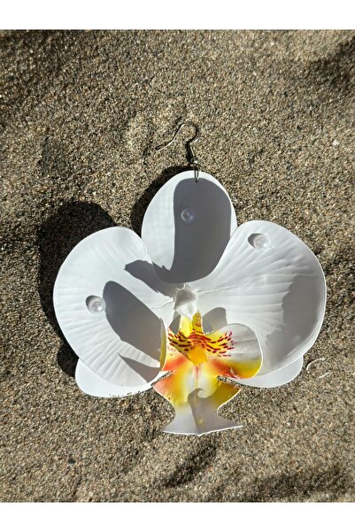 SERENA BD Orkide KÜPE inci charm detaylı 1 çift gerçekçi ıslak görünümlü