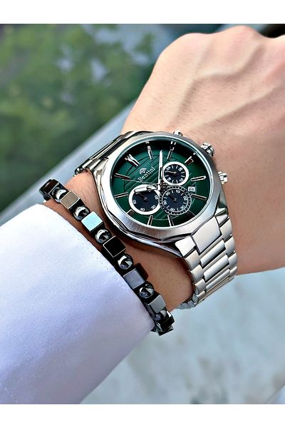 Bentini Men's Wristwatch – Multifunctional, Waterproof, Steel Band, 2 Years Warranty + Bracelet Gift