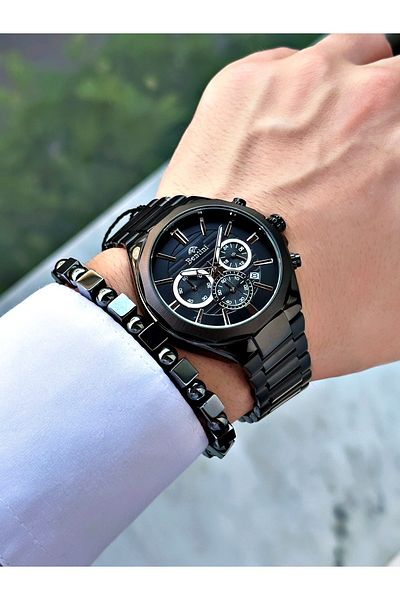 Bentini Men's Wristwatch – Multifunctional, Waterproof, Steel Band, 2 Years Warranty + Bracelet Gift