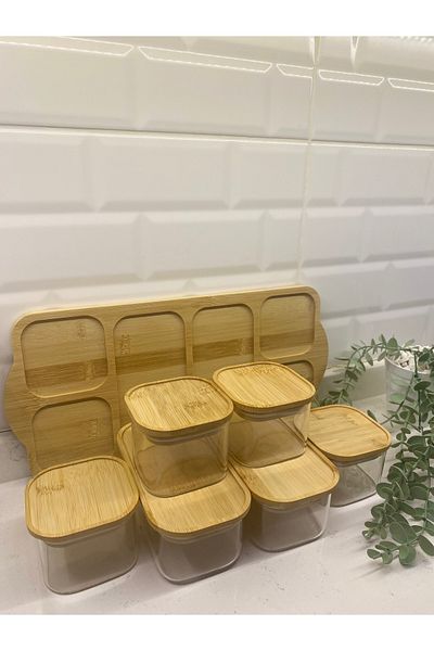 magical dreams 6-Piece Bamboo Breakfast Set - Breakfast Presentation Set with Glass Bowl & Wooden Stand