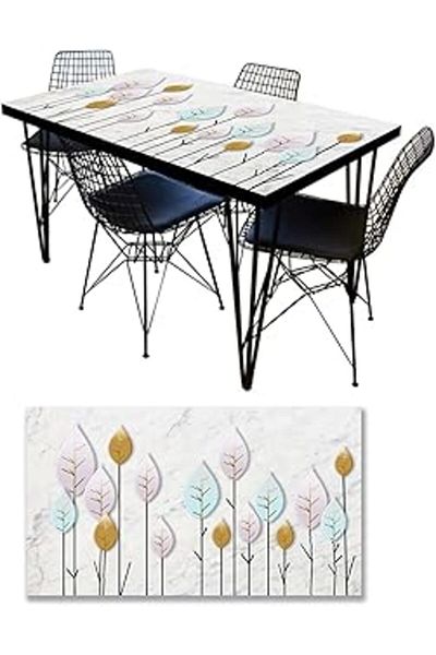 NETWORK ART Stickerart Table Veneer Foil Furniture Table Veneer Foils White Marble Leaves