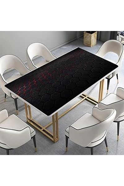 Mu Art Ahşap Stickerart Table Covering Foil Furniture Table Covering Foils 3D Hexagon Carbon