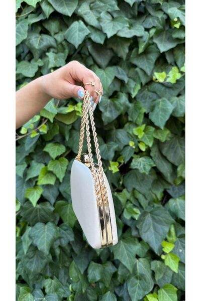 BRAVE BAG Skin Color Gold Detailled Evening Bag-05