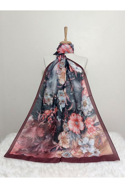 REMOMODA Patterned Soft Cotton Shawl Floral Model