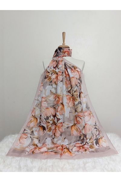 REMOMODA Patterned Soft Cotton Shawl Floral Model