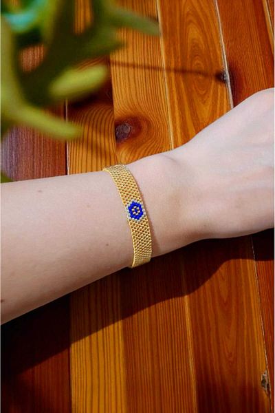 Atölye Olcay Eser Gold Eye Evil Miyuki Bracelet