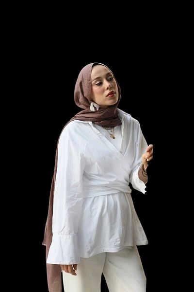 Freeista Dusty Brown Cotton Shawl Neo 250507081