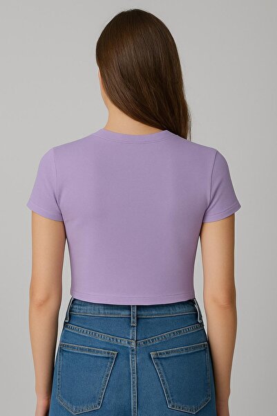 Seamoda Ποδηλατικό κοντομάνικο μπλουζάκι με ραβδώσεις LILA