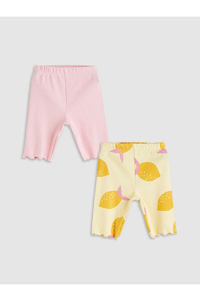 LC Waikiki New Season Printed Girl's Short Leggings 2-Piece