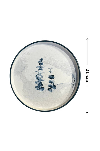 ColorCraft Keramica Blue Magi̇c, 2-Piece Cake 21cm Orkd Pattern