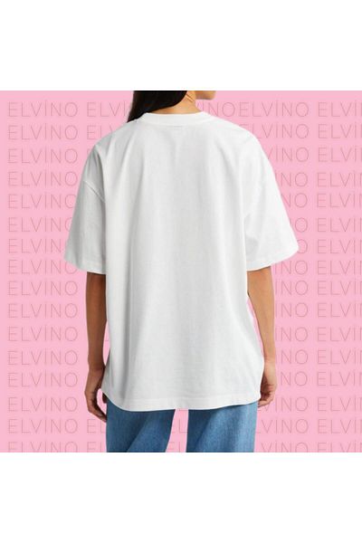 Elvino Trend Summer Design Printed Oversize Unisex Women/Men Crew Neck T-Shirt