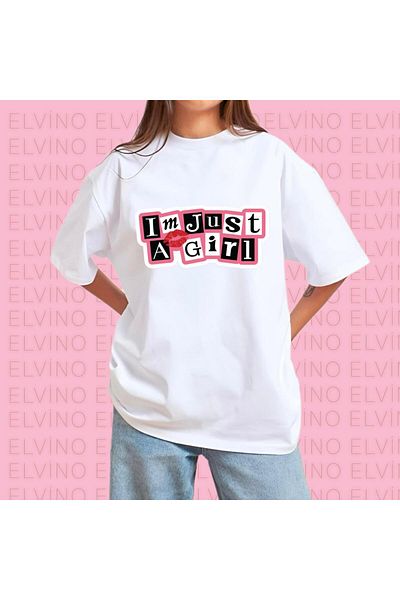 Elvino Trend Text Printed Oversize Unisex Women/Men Crew Neck T-Shirt