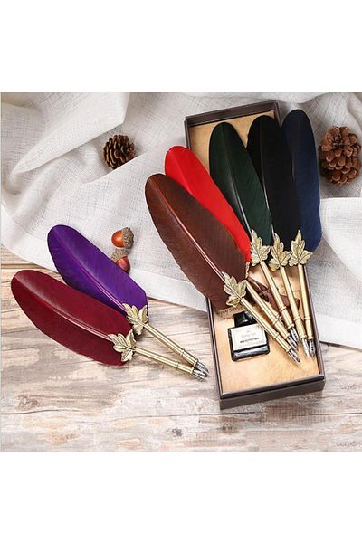 MBB ETİCARET Inked Dip Pen And Leather Notebook