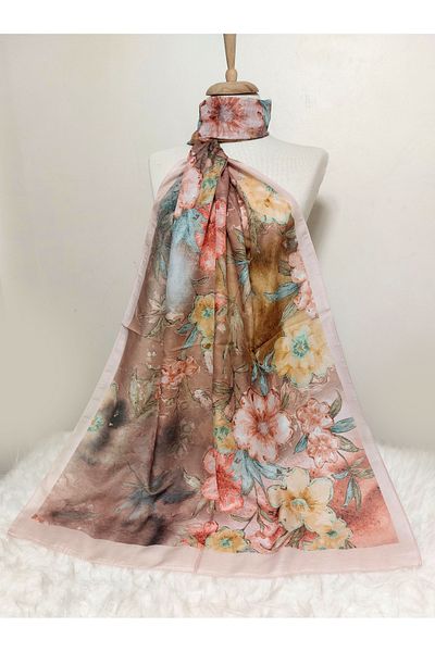 REMOMODA Patterned Soft Cotton Shawl Floral Model