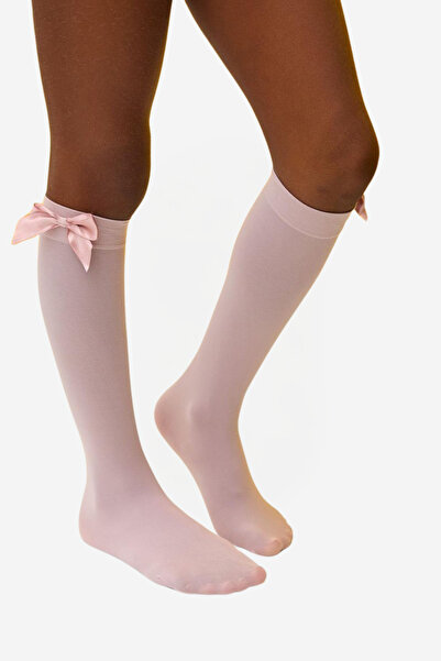 Katia&Bony Розови чорапи до коляното с панделка за момиче