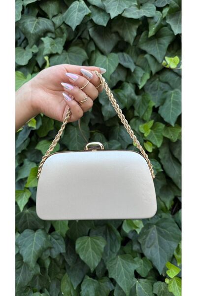 BRAVE BAG Skin Color Gold Detailled Evening Bag-05