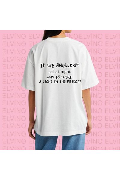Elvino Trend Text Printed Oversize Unisex Women/Men Crew Neck T-Shirt