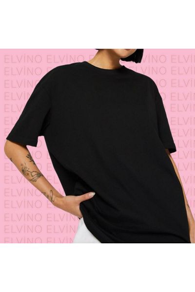 Elvino Trend Text Printed Oversize Unisex Women/Men Crew Neck T-Shirt