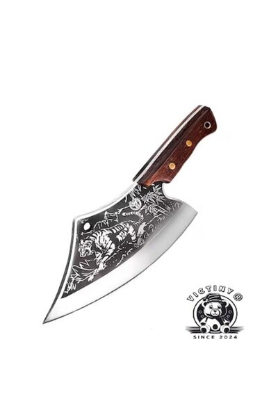 victiny Satar de macelarie VICTINY® Satar pentru carne model tigru cu teaca