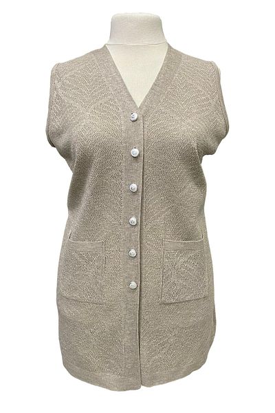 Giyinen Mağazaları Mink Shura V-Neck Buttoned Double Pocket Mercerized Vest