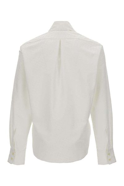 Erl White Buttoned Up Oversize Shirt In Polyester Unisex
