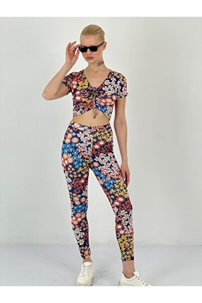 Miss Poem Women's Blouse Leggings Red Set