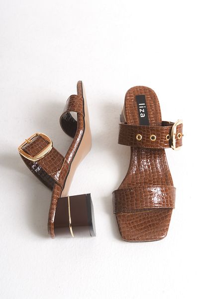 Liza Shoes Jully Women's Belted Short Heel Slippers A026-K328