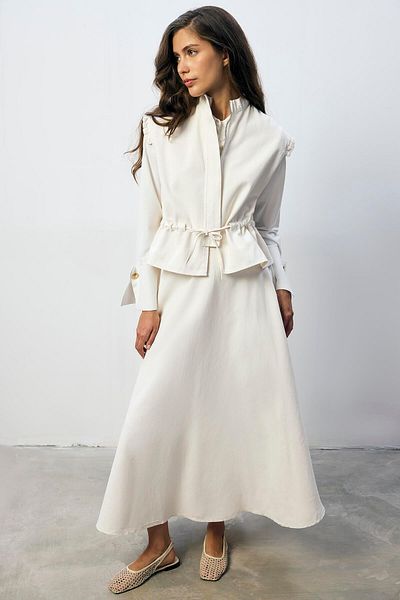 Touché Privé 100% Cotton Vest Skirt Suit