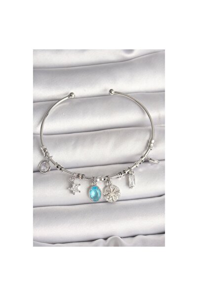 Clariss النحاس الفضة اللون استرخى البوصلة الشكل القلب التفاصيل سحر المرأة سوار