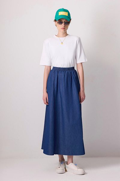 Touché Privé FUSTA CU EFECT DE DENIM CU ELASTIC LA TAILA