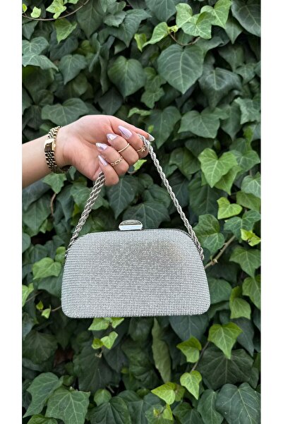 BRAVE BAG GÜMÜŞ TAŞLI ABİYE ÇANTA-01