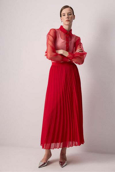 Touché Privé Pleated chiffon skirt