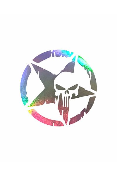 hediyenebak Star Punisher Car, Car, Auto, Motorcycle, Helmet, Laptop, Windshield Sticker 15X15 cm