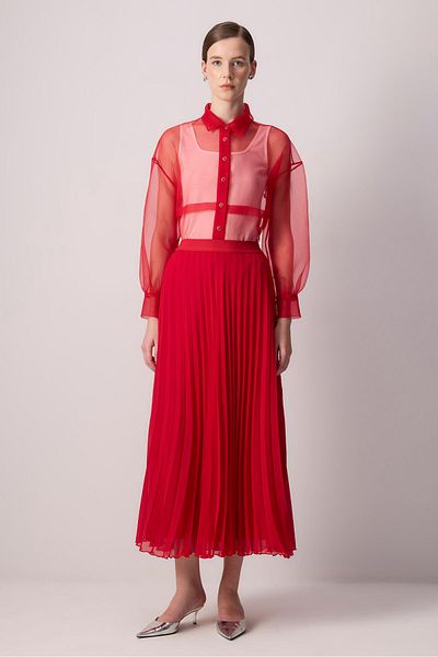 Touché Privé Pleated chiffon skirt