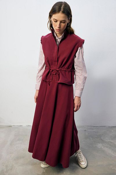 Touché Privé 100% Cotton Vest Skirt Suit