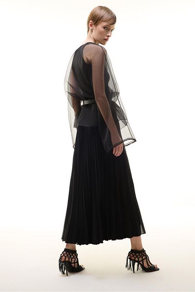 Touché Privé Pleated chiffon skirt