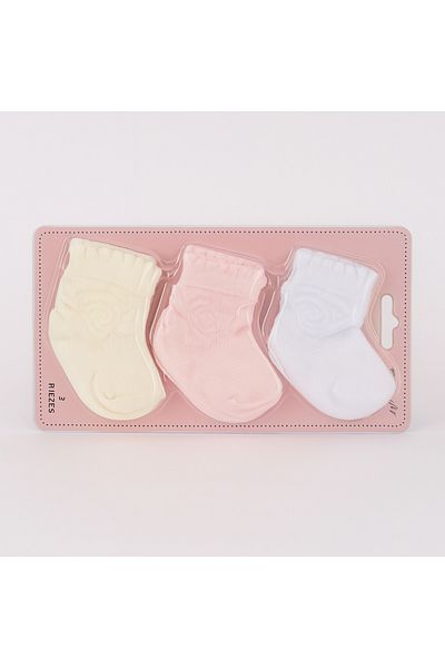 Baby Fou Cotton 0-6 Months Newborn Baby 3-Piece Baby Socks